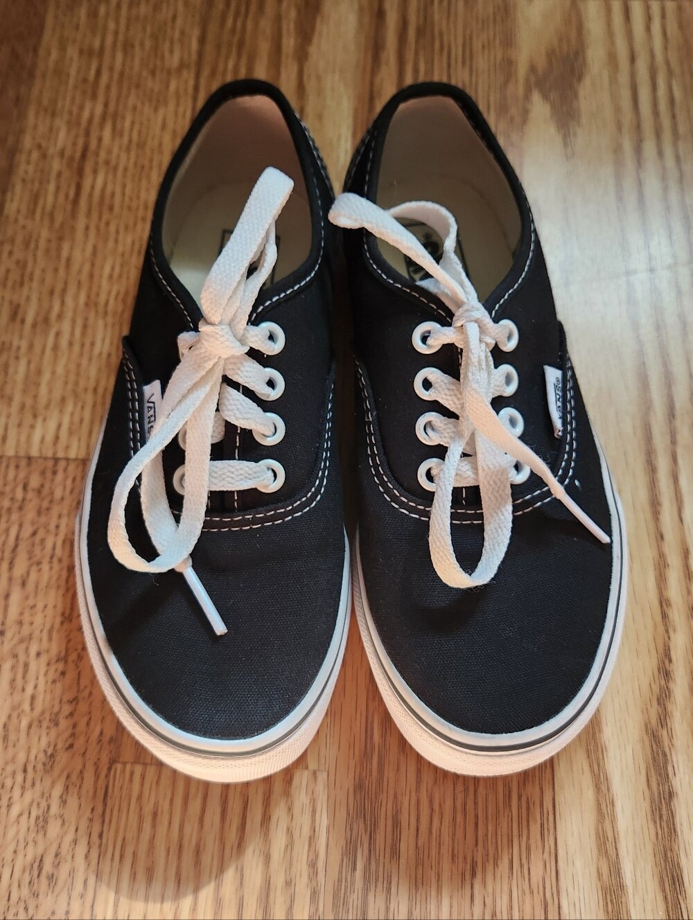 Kids Black Canvas VANS Lace-Up Sneakers